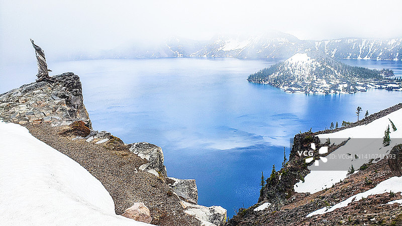 火山口湖,俄勒冈州图片素材