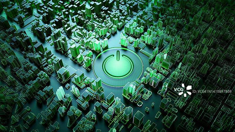 城市中的电源按钮图片素材