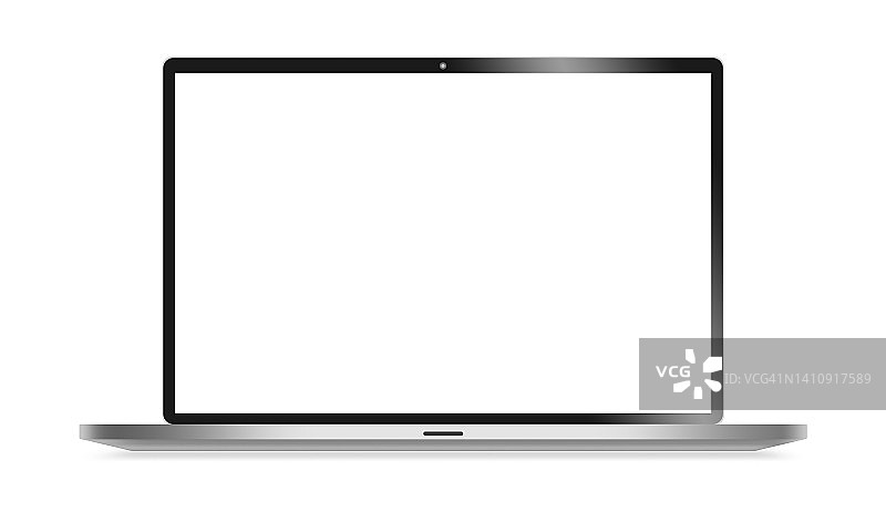 空白屏幕打开的笔记本电脑图片素材