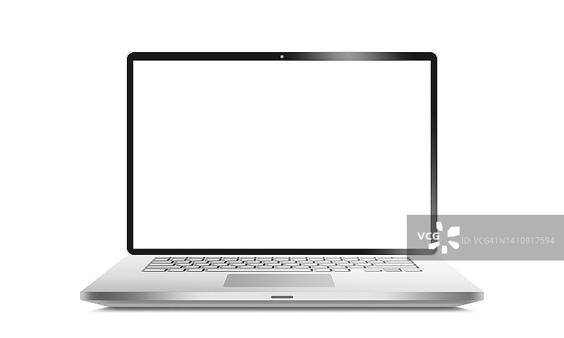 空白屏幕打开的笔记本电脑图片素材