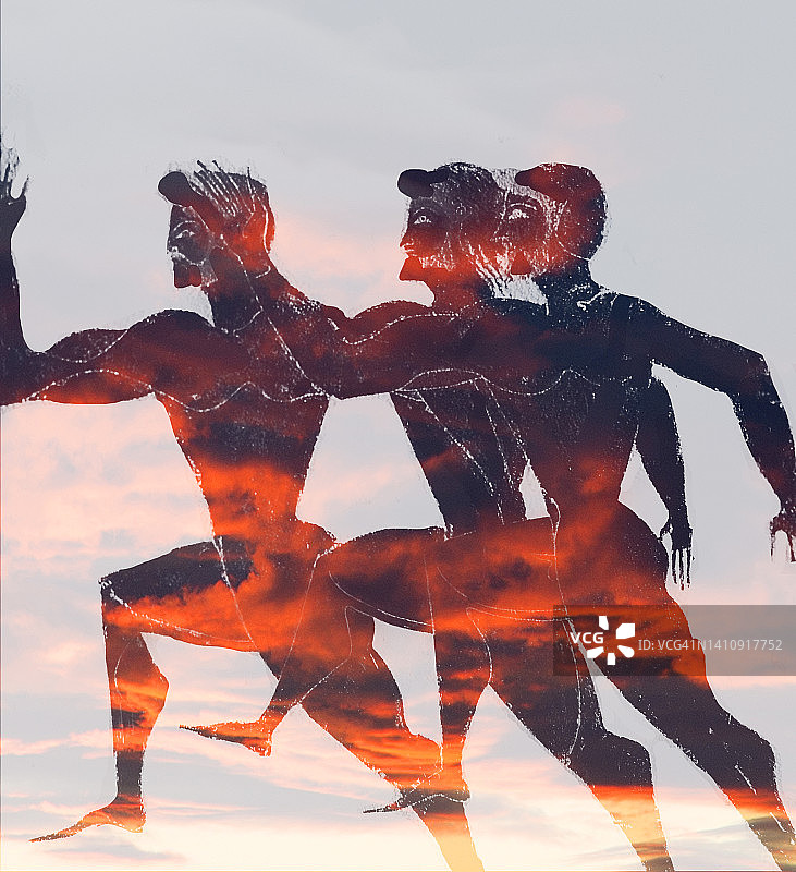 奔跑的古希腊男人图片素材