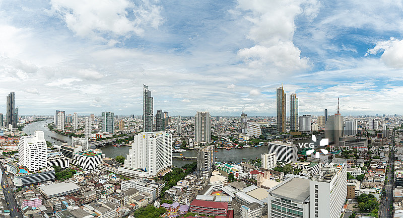泰国曼谷湄南河全景图片素材