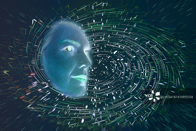 元宇宙抽象人脸图片素材