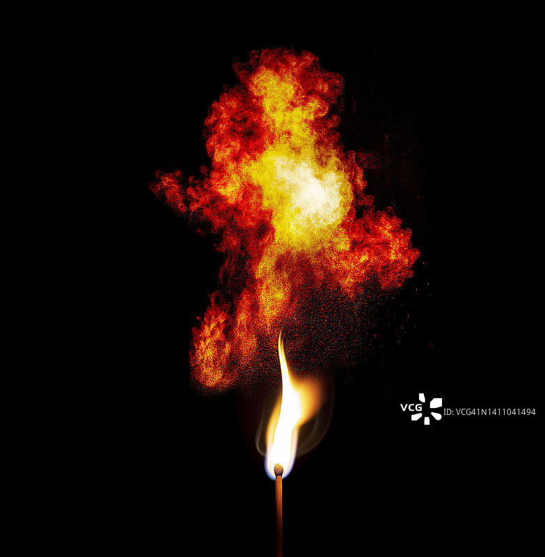 黑色背景上彩色烟雾爆炸效果配对素材图片素材