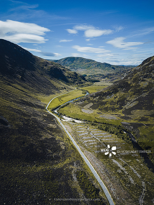 珀斯郡斯马峡谷鸟瞰图图片素材