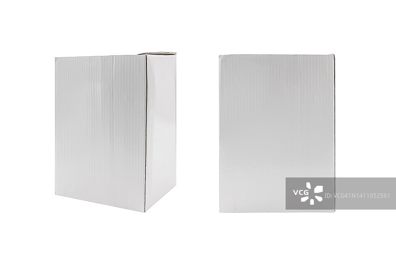 白色包装盒套装，逼真白色背景图片素材