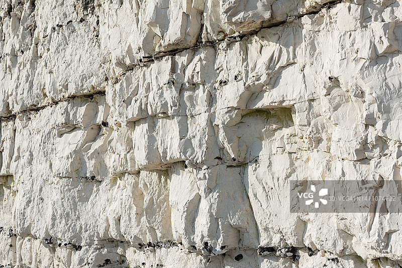 英国东萨塞克斯七姐妹崖的白垩和燧石岩面图片素材