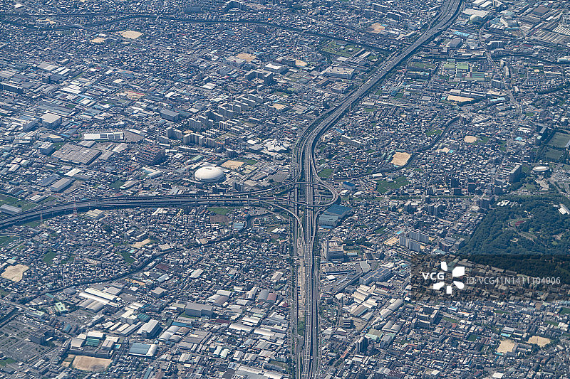 日本大阪高速公路枢纽鸟瞰图片素材