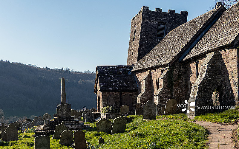 威尔士蒙茅斯郡Cwmyoy圣马丁教堂图片素材