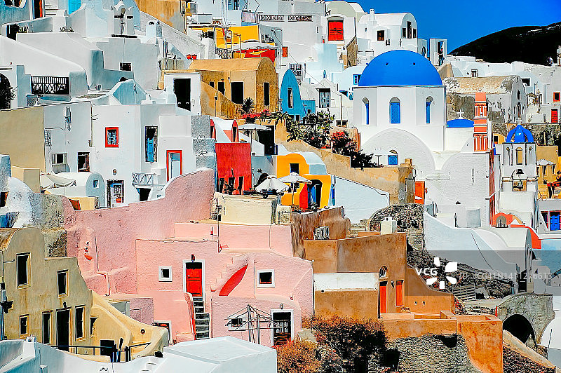 希腊圣托里尼伊亚建筑图片素材