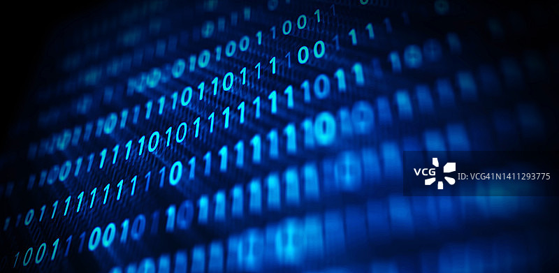 数字屏幕上的二元代码图片素材