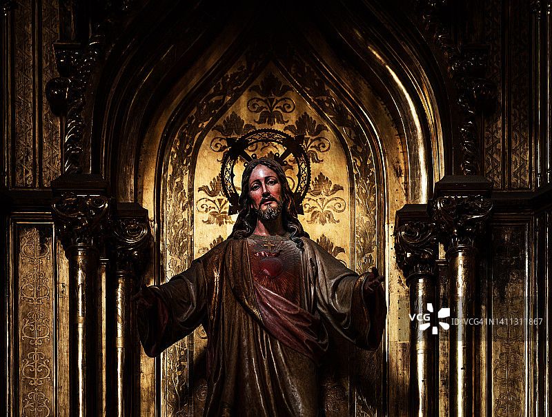 圣塞巴斯蒂安善牧教堂的耶稣基督圣心图片素材