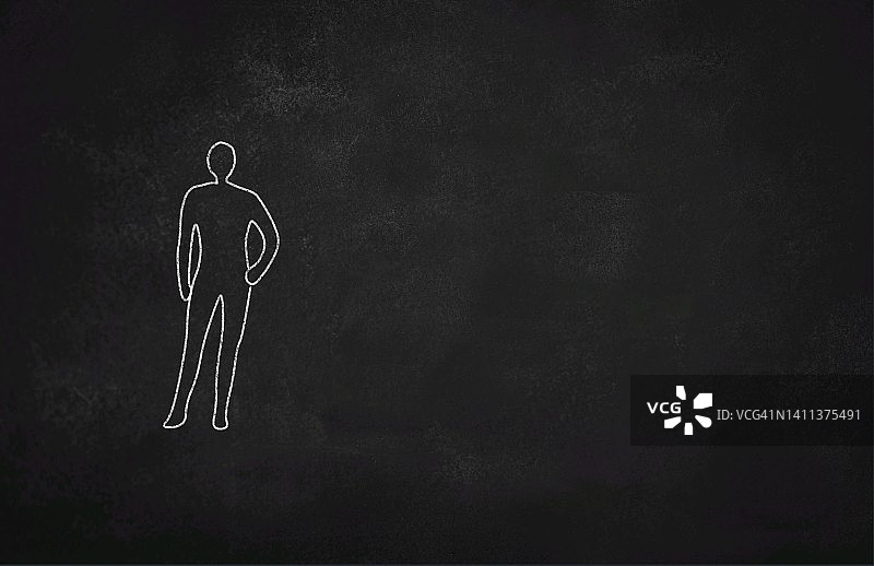 黑板上的人物对话图片素材