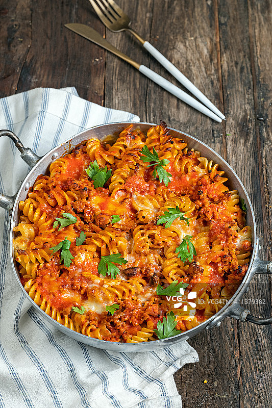 番茄芝士焗意面图片素材