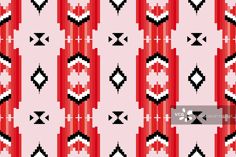 阿尔巴尼亚传统部落风格几何ikat图案图片素材