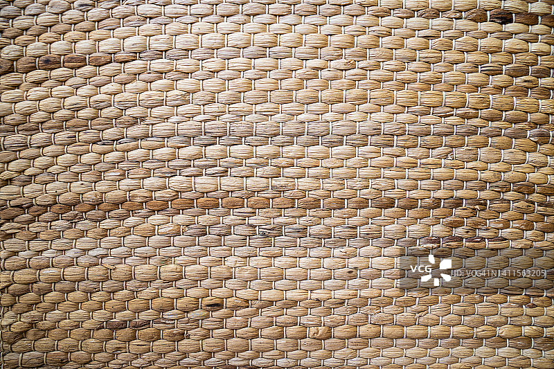 可再生有机材料制成的稻草布纹理或桌布图片素材