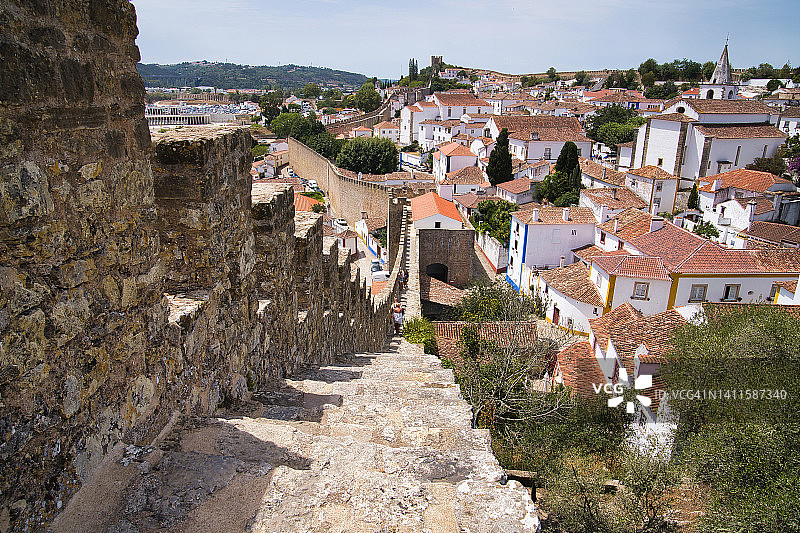 葡萄牙奥比多斯古城墙图片素材