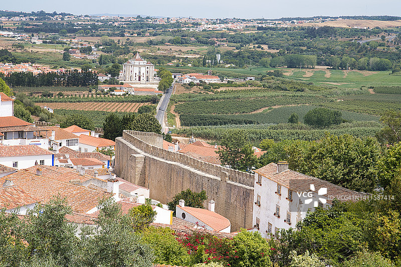 葡萄牙奥比多斯古城墙图片素材
