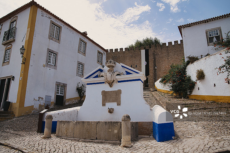 葡萄牙奥比多斯古城墙图片素材