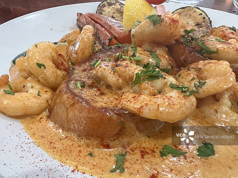 卡津风味鲜虾特写图片素材