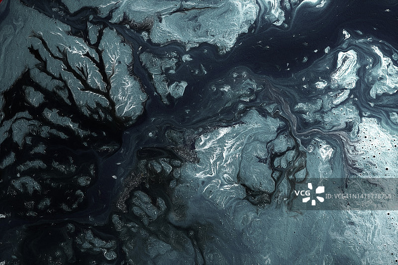 抽象水墨波浪丙烯背景，珊瑚状水墨，绘画树木图片素材