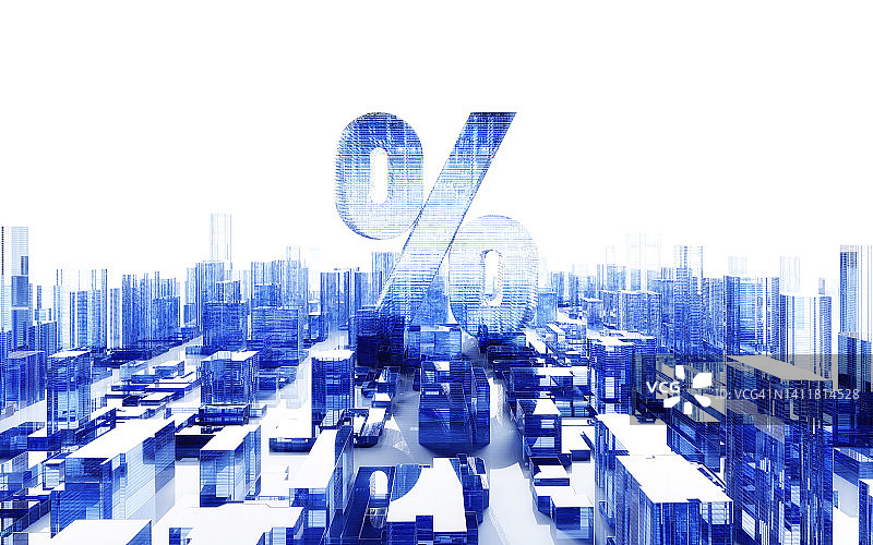 百分号形状的摩天大楼图片素材