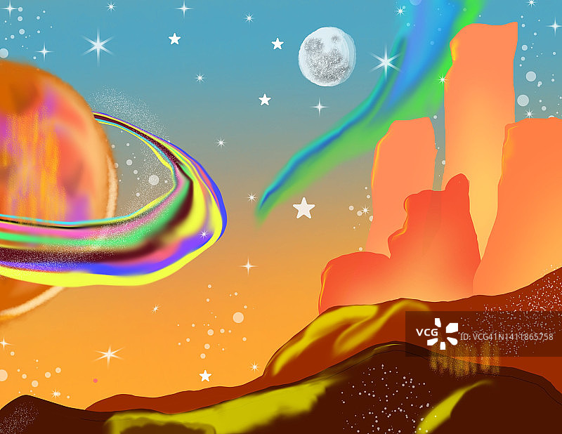 自然与空间插画图片素材