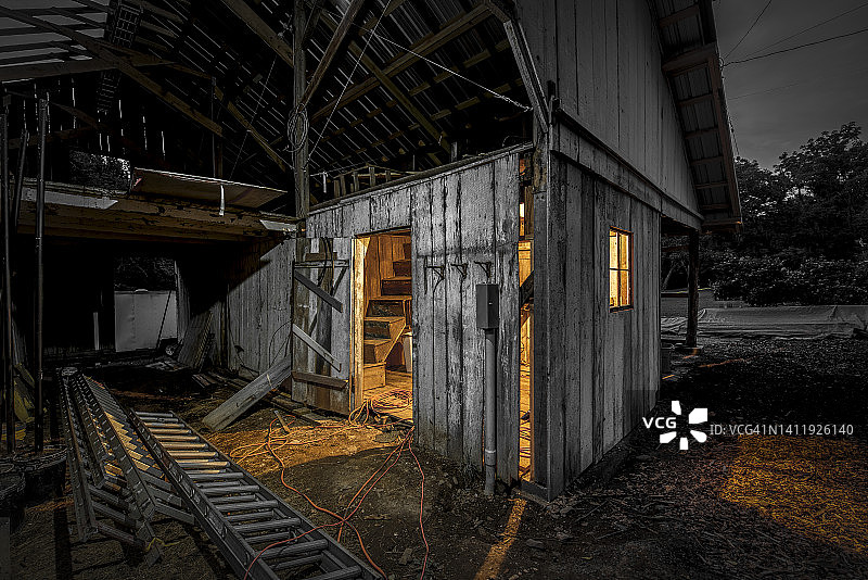 废弃的旧谷仓 - 墙面艺术图片素材