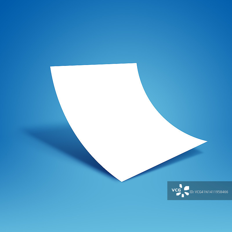 蓝色背景上的空白纸张图片素材