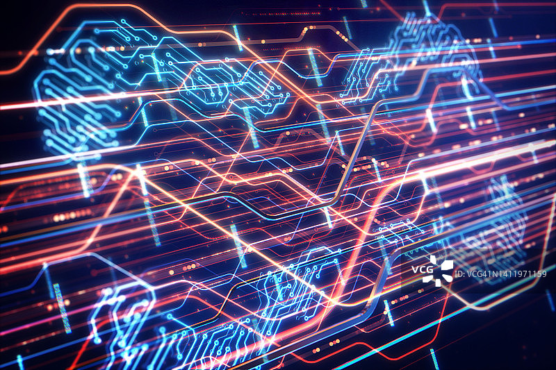 未来感数据流动电路板图片素材