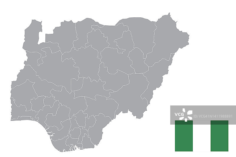 尼日利亚地图和国旗图片素材