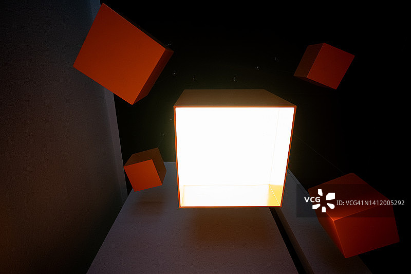 仰视方形吊灯图片素材