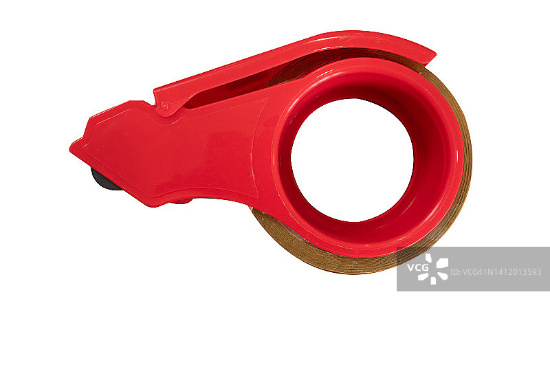 白色背景上的包裹胶带分配器图片素材