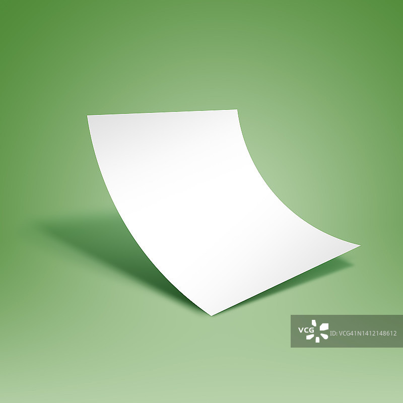 绿色背景上的空白纸图片素材