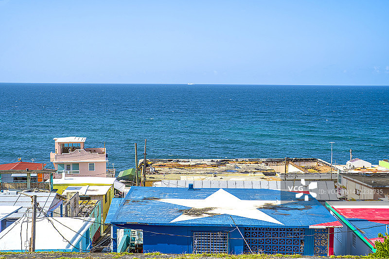 航拍波多黎各La Perla历史街区图片素材