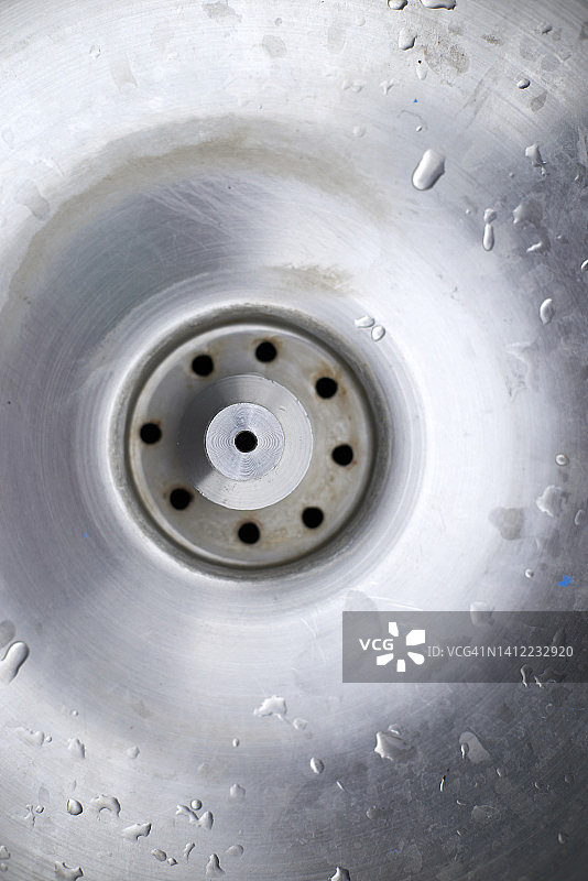 俯视不锈钢水槽排水口图片素材