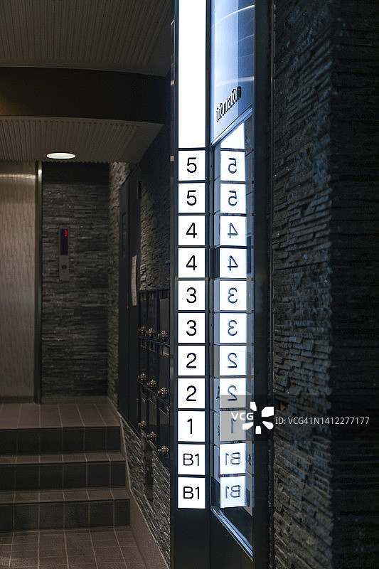 夜晚的办公楼入口图片素材