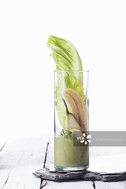 球生菜香蕉梨冰沙图片素材
