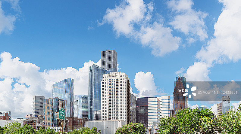 美国休斯顿市中心城市景观图片素材