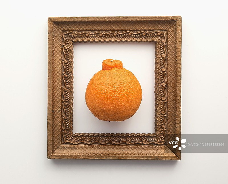 金色画框里的克里曼丁红橘图片素材
