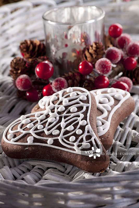 圣诞姜饼爱心饼干图片素材