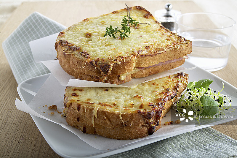 香草豆芽法式先生三明治图片素材