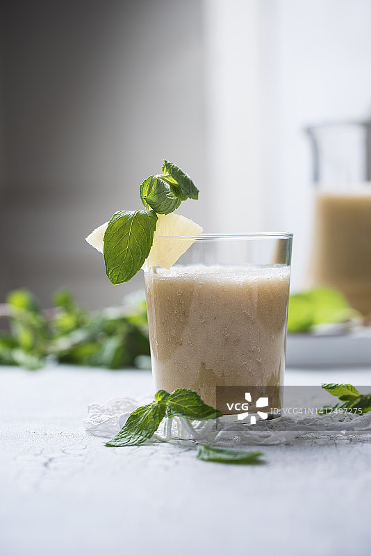 菠萝薄荷冰沙（纯素）图片素材