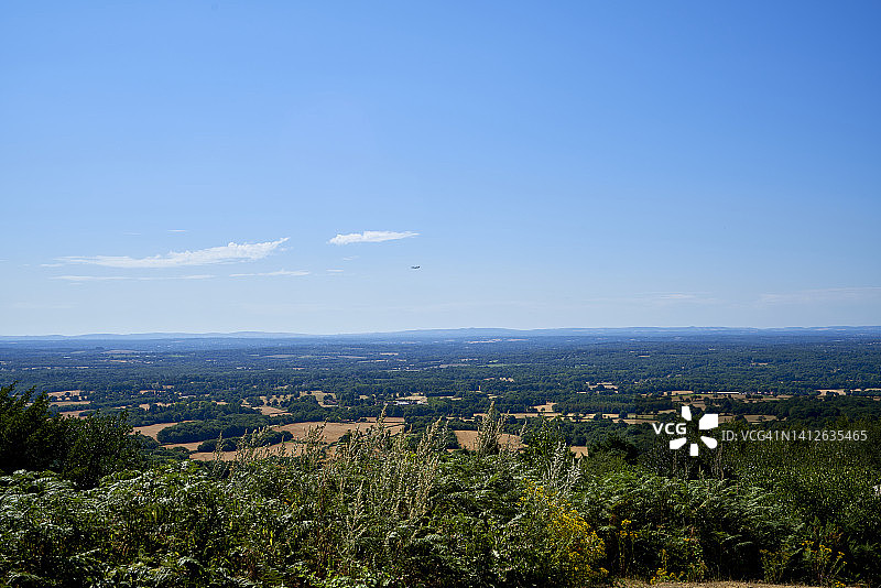 萨里丘陵的夏季英国乡村风光，英国萨里图片素材