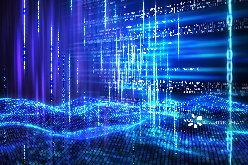代码与大数据浪潮图片素材