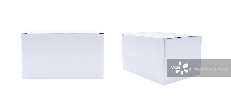 白色盒子样机，空白包装盒，立方体透视图和化妆品产品包装样机图片素材