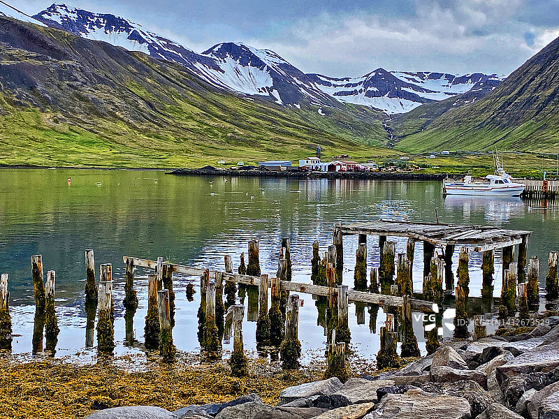 锡格吕菲厄泽的废弃码头图片素材