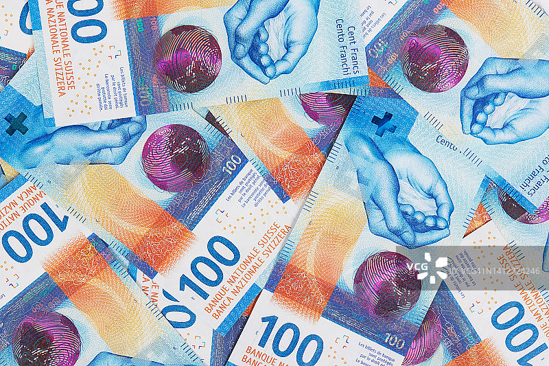 瑞士法郎纸币背景图片素材