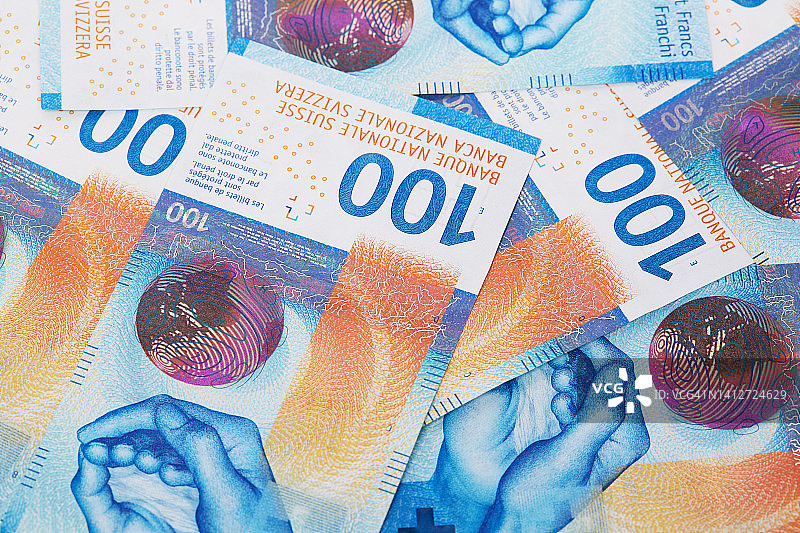 瑞士法郎纸币背景图片素材