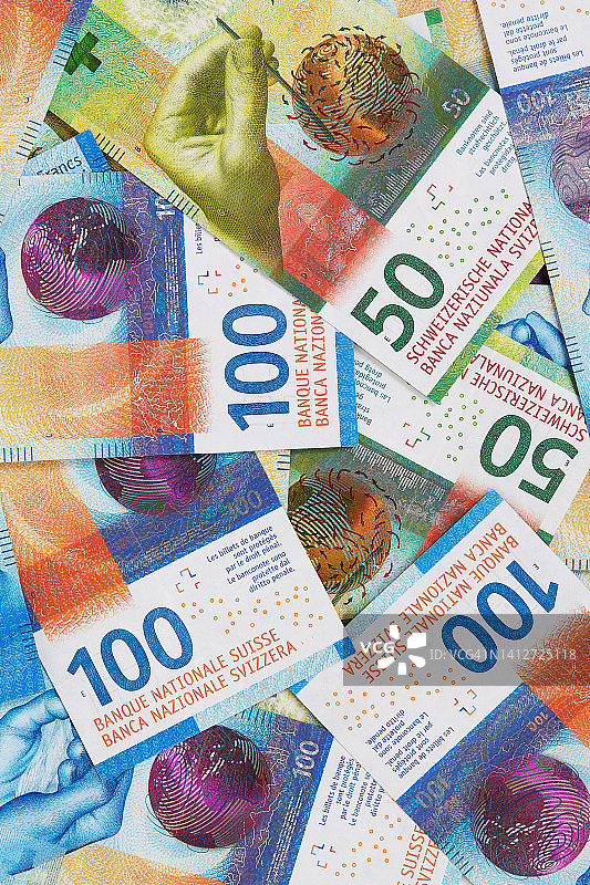 瑞士法郎纸币背景图片素材